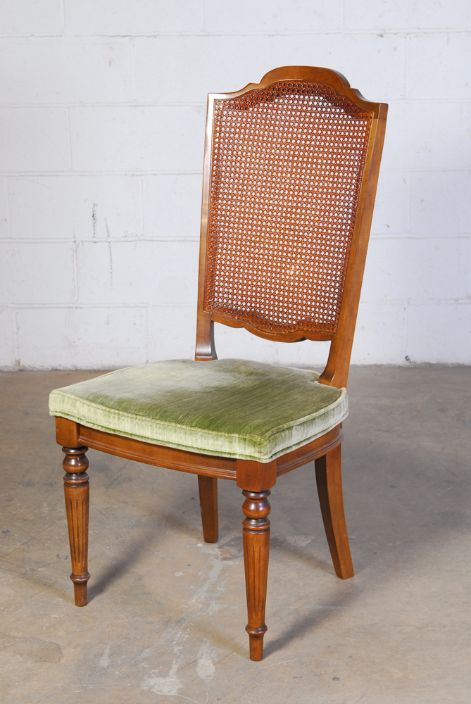 Set of Four Ethan Allen Cane Back Dining Chairs EBTH