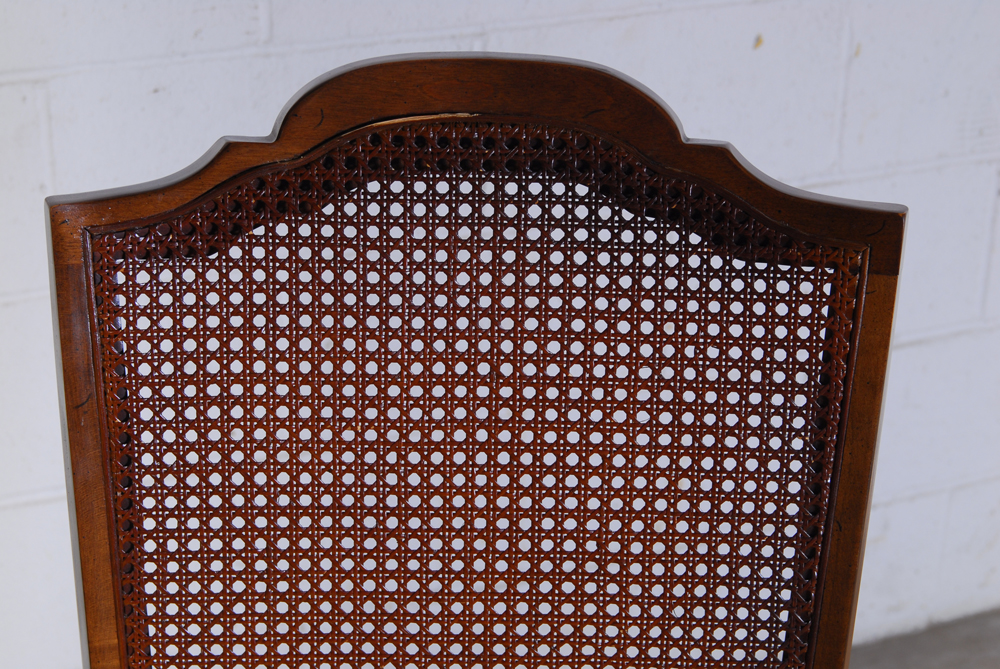 Set of Four Ethan Allen Cane Back Dining Chairs EBTH