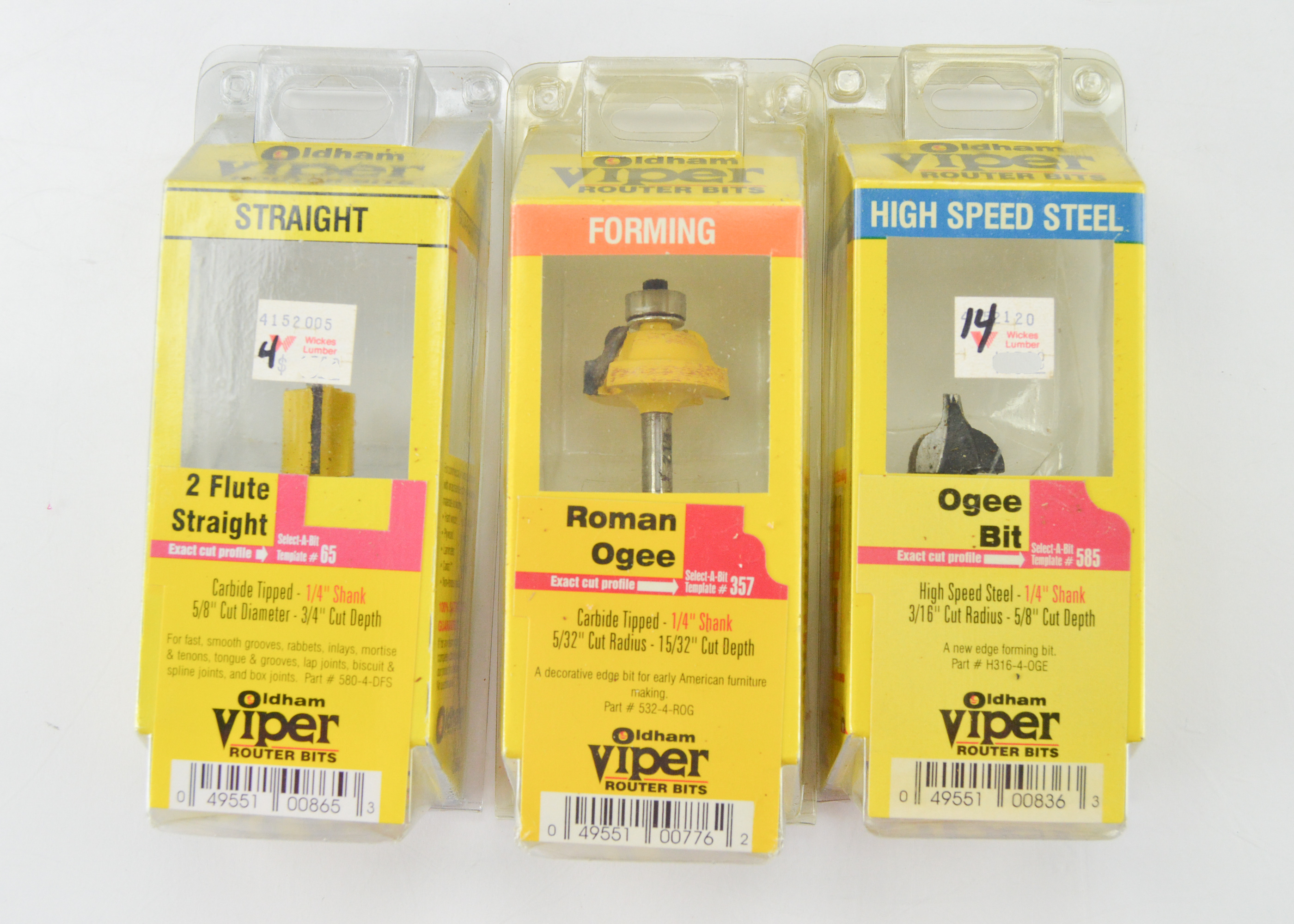 Grouping of Various Oldham Viper Router Bits EBTH