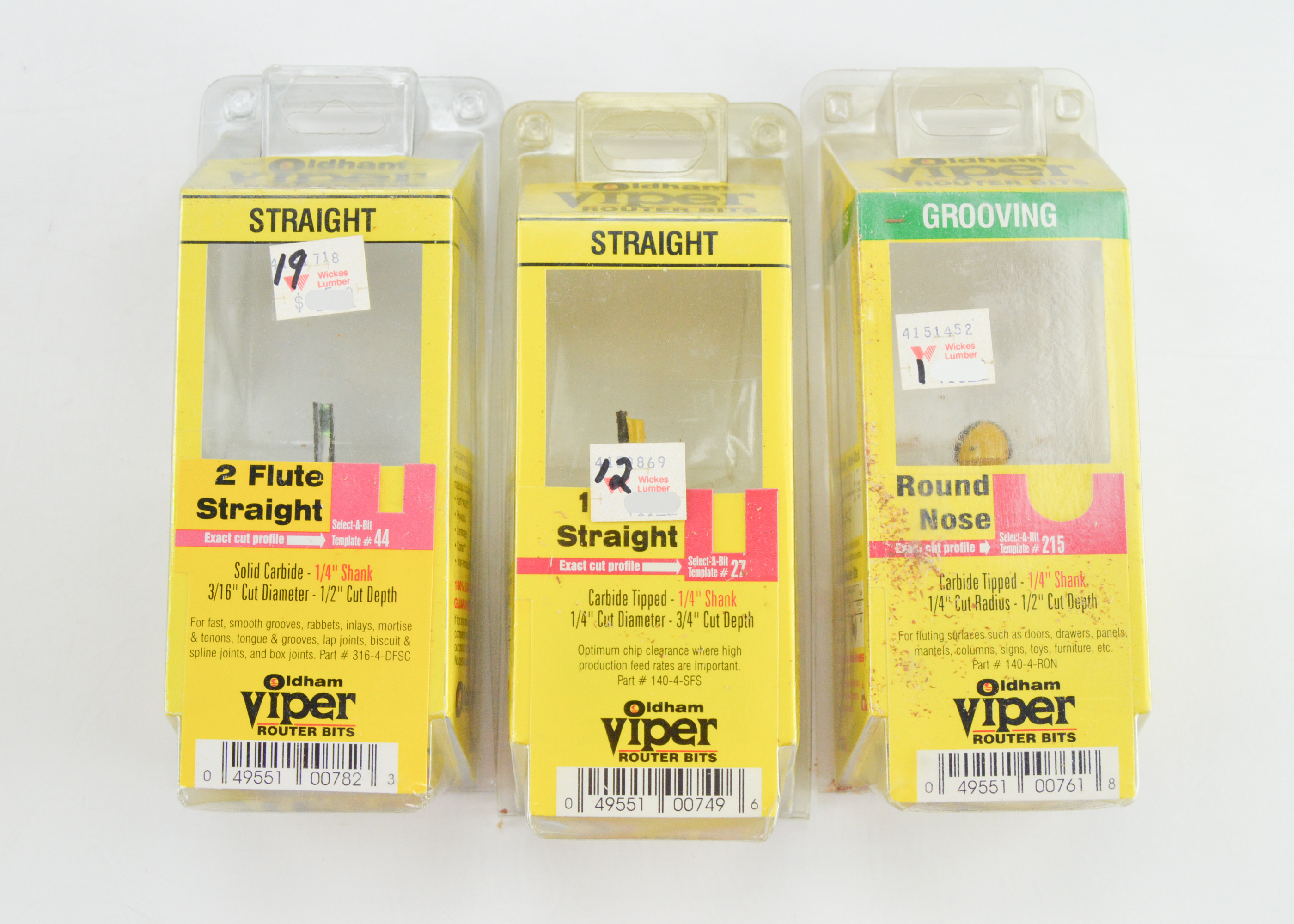 Grouping of Various Oldham Viper Router Bits EBTH