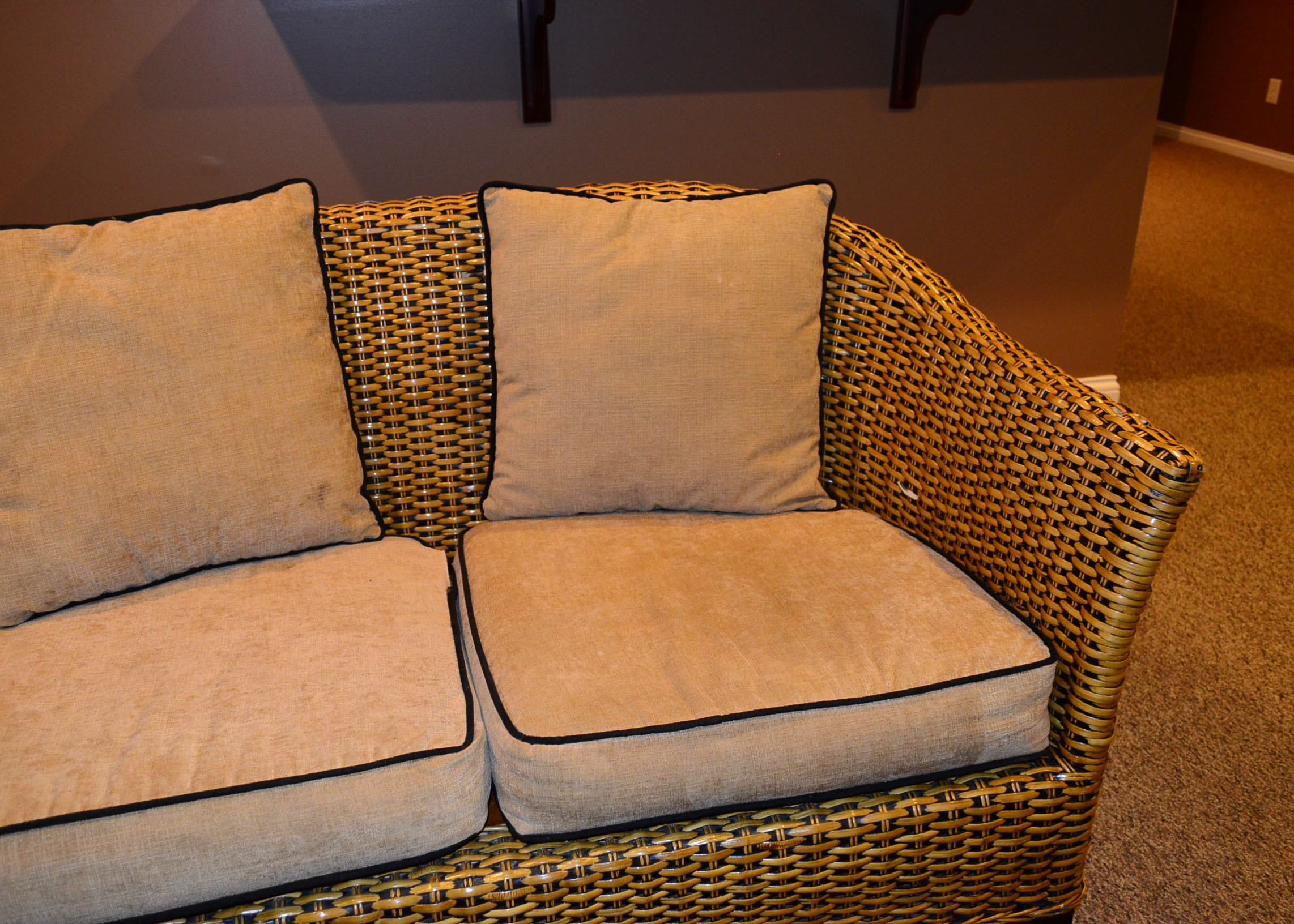 Pier One Wicker Loveseat EBTH