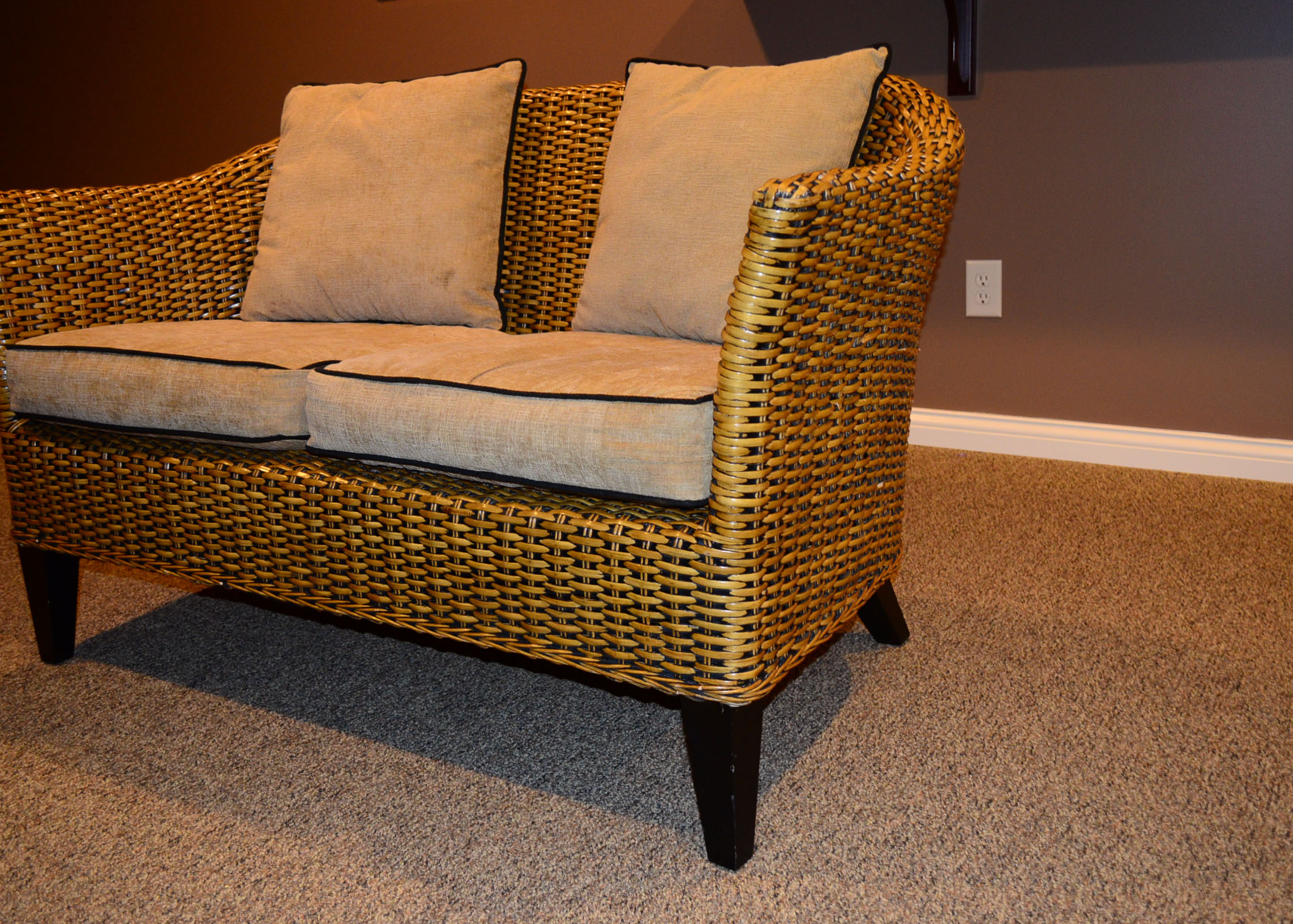 Pier One Wicker Loveseat EBTH