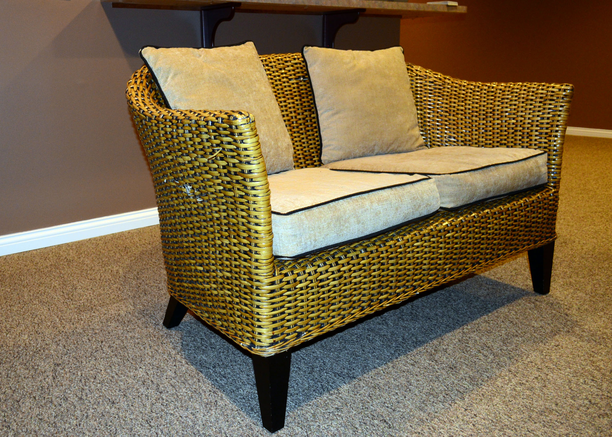 Pier One Wicker Loveseat EBTH