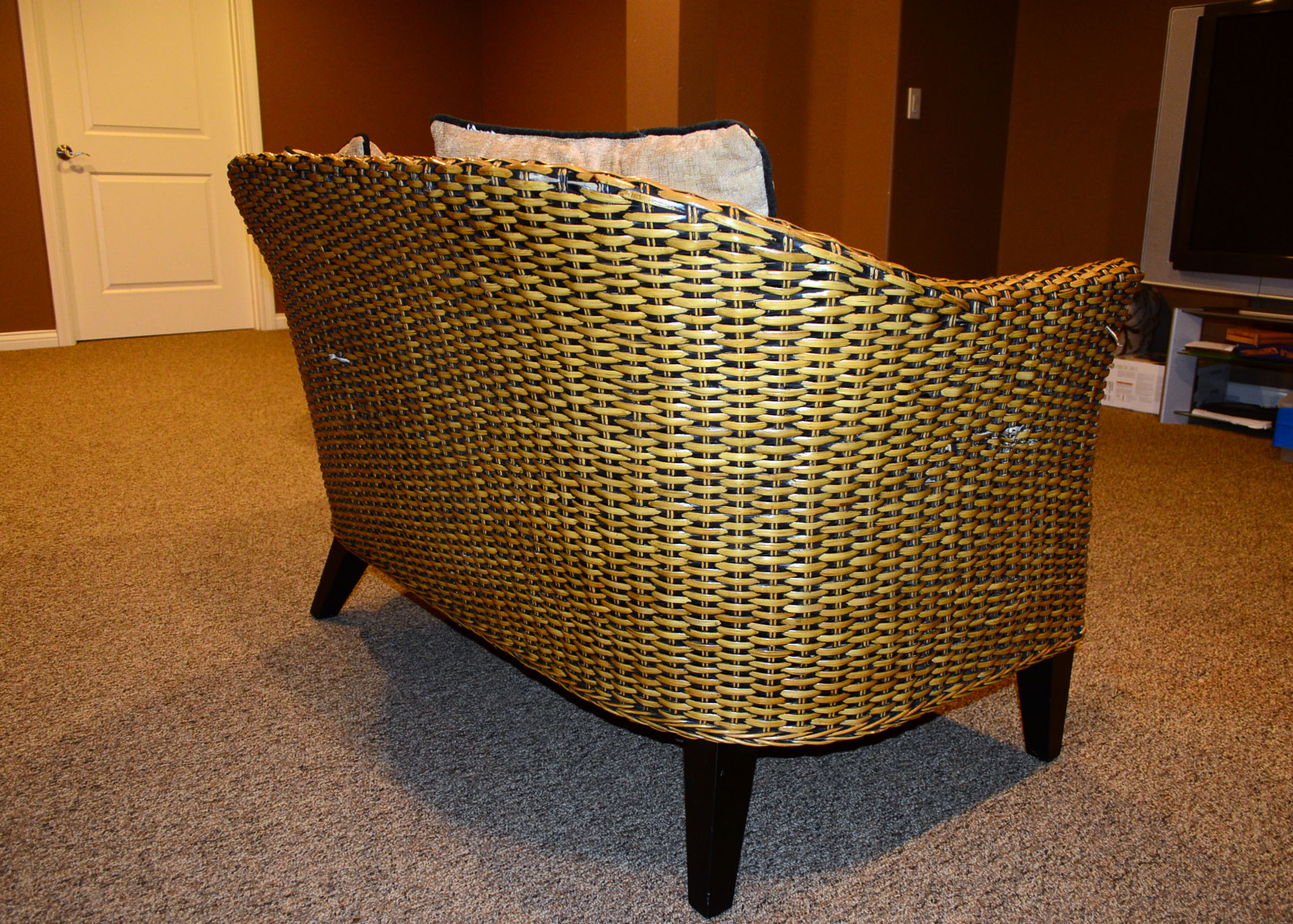 Pier One Wicker Loveseat EBTH