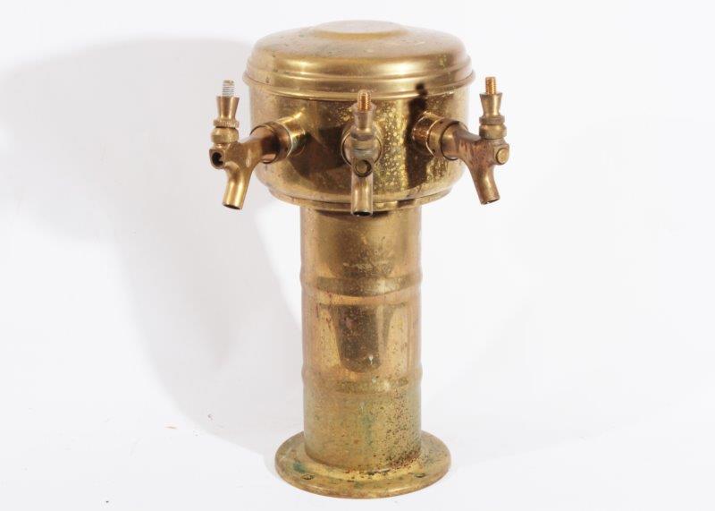 Vintage Brass Three Spigot Draft Beer Tower EBTH