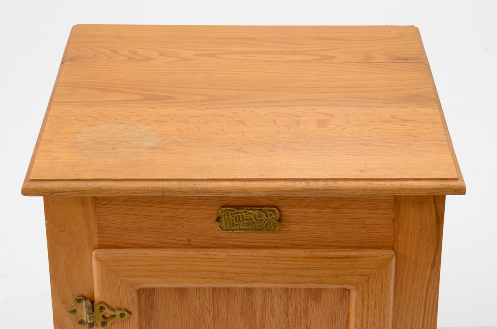 Oak Ice Box End Table EBTH