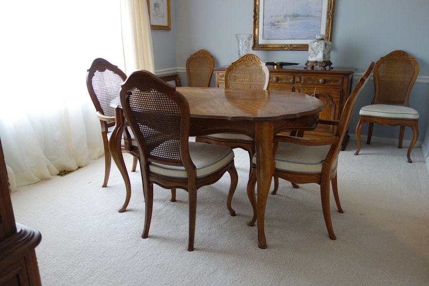 Drexel French Provincial Style Dining Table and Six Chairs | EBTH