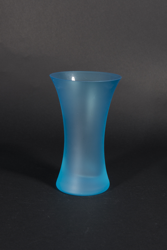 Frosted Blue Glass Vases EBTH
