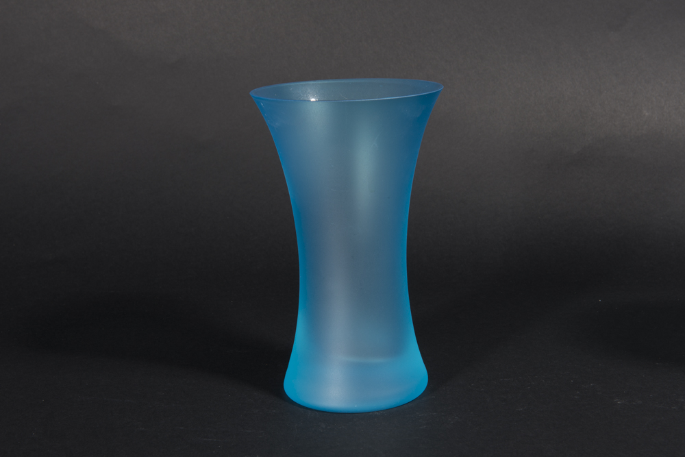 Frosted Blue Glass Vases EBTH