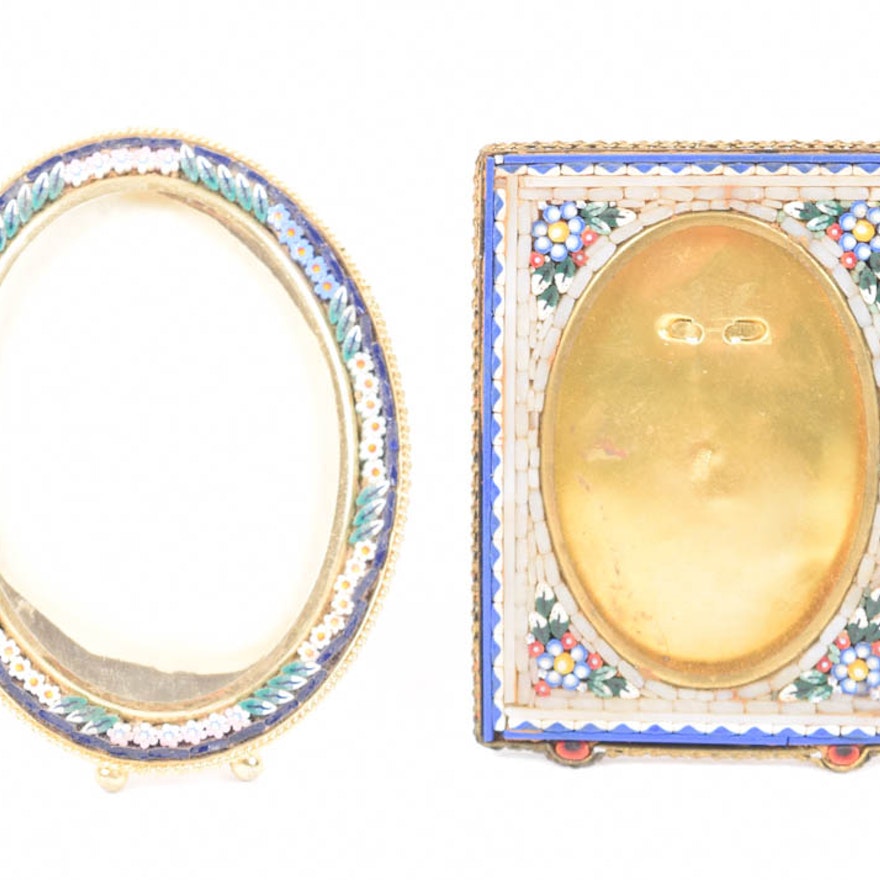 Pair Of Vintage Micro Mosaic Picture Frames Ebth