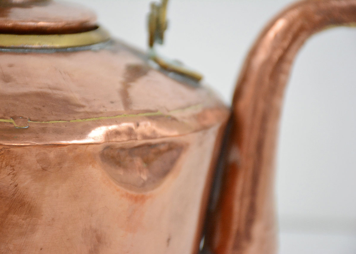 Antique English Hand Hammered Copper Tea Kettle EBTH