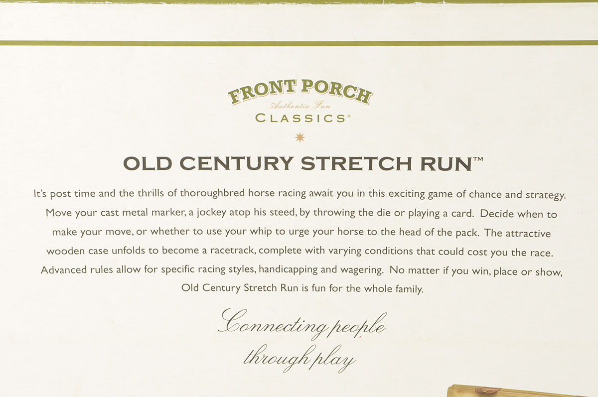 Front Porch Classics "Stretch Run" Horseracing Board Game EBTH