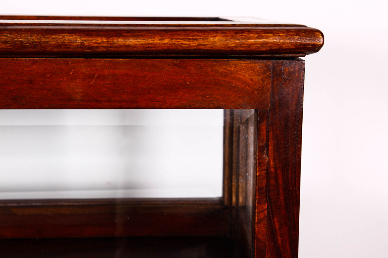 Wood and Glass Display Case Table EBTH