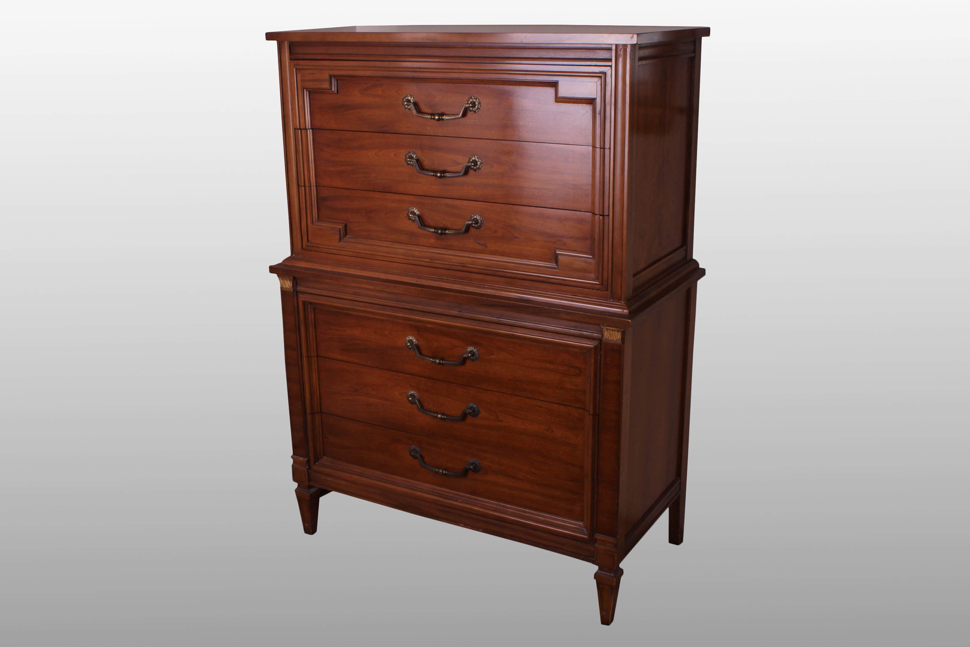 Vintage Thomasville Walnut Highboy Dresser Ebth