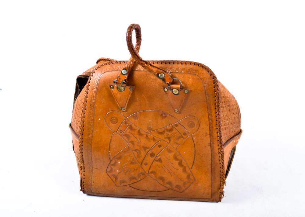 Vintage HandTooled Leather Bowling Bag EBTH
