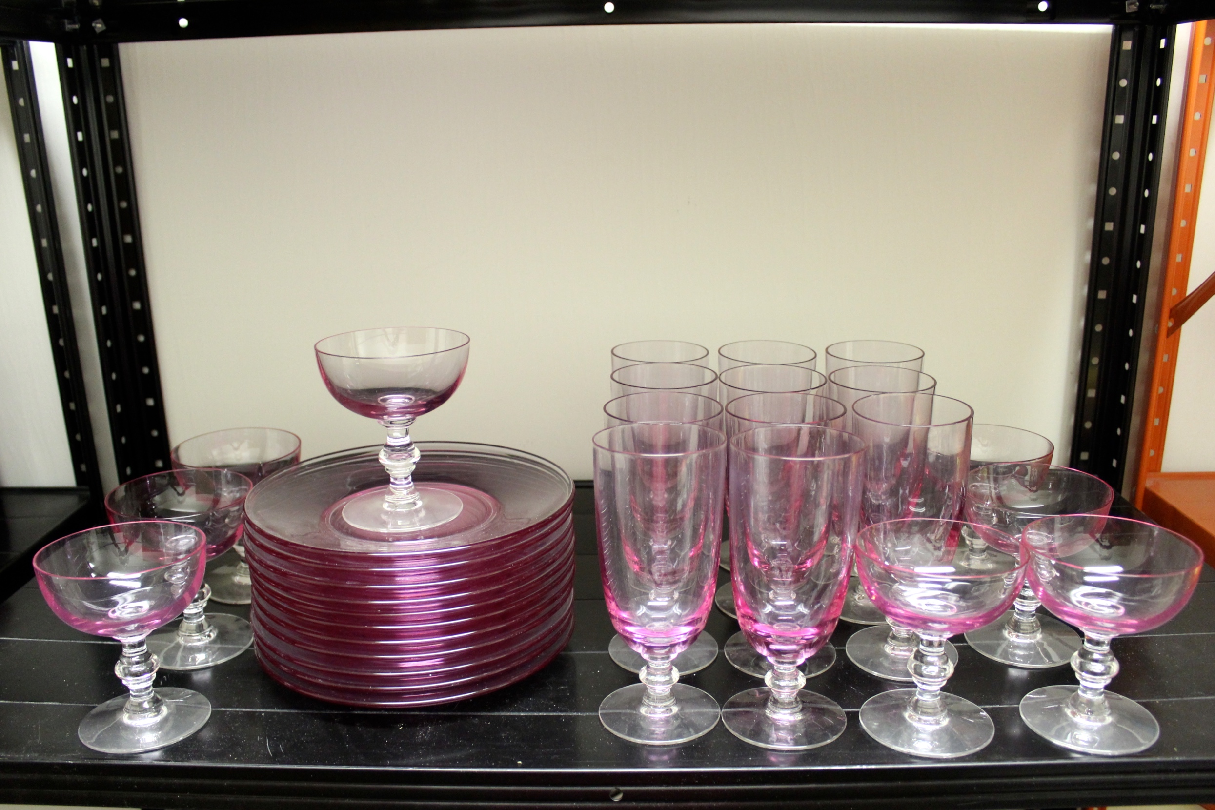 TiffinFranciscan Wistaria Pink Crystal Stemware and Plates EBTH