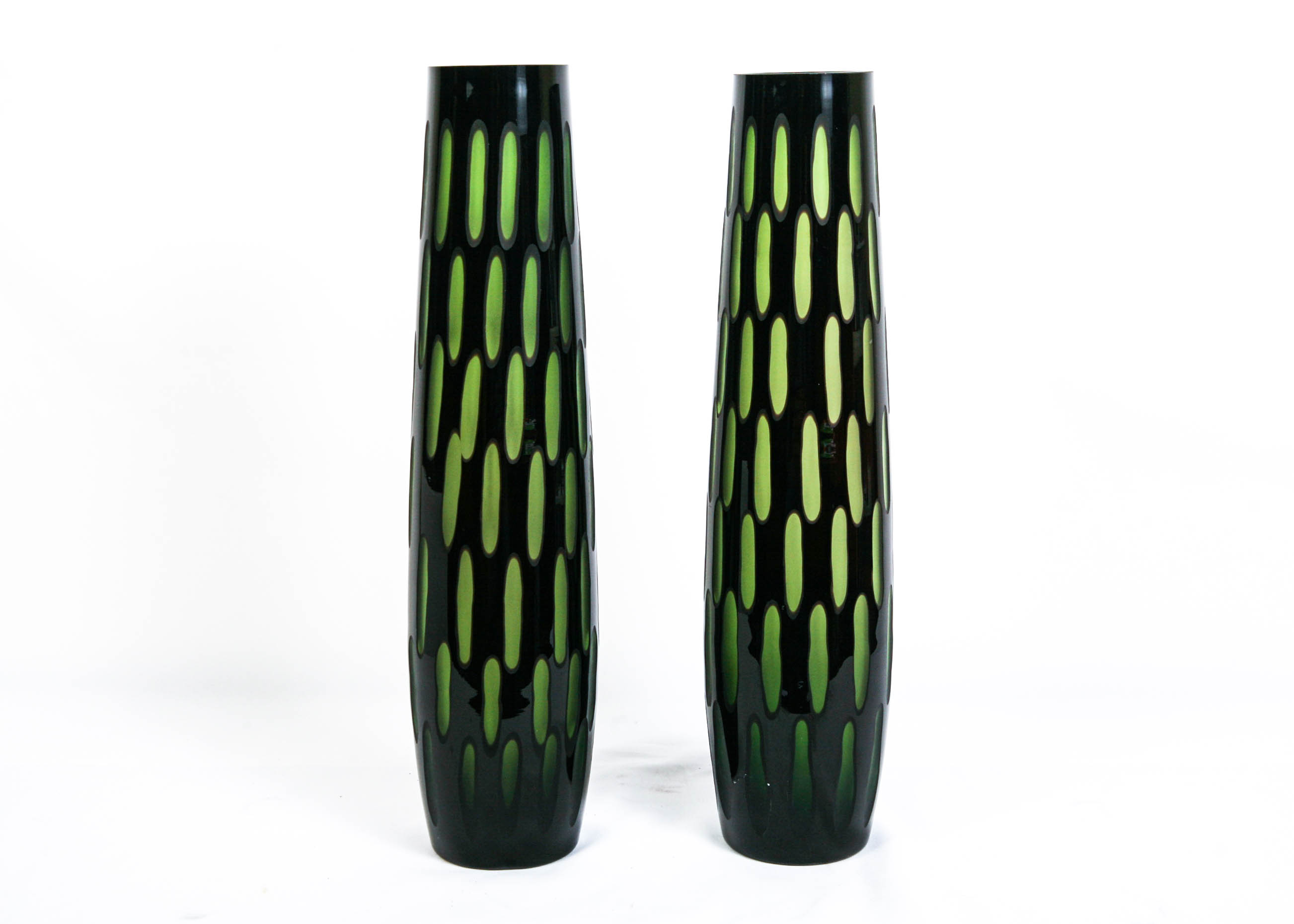 Two Tall Glass Vases EBTH