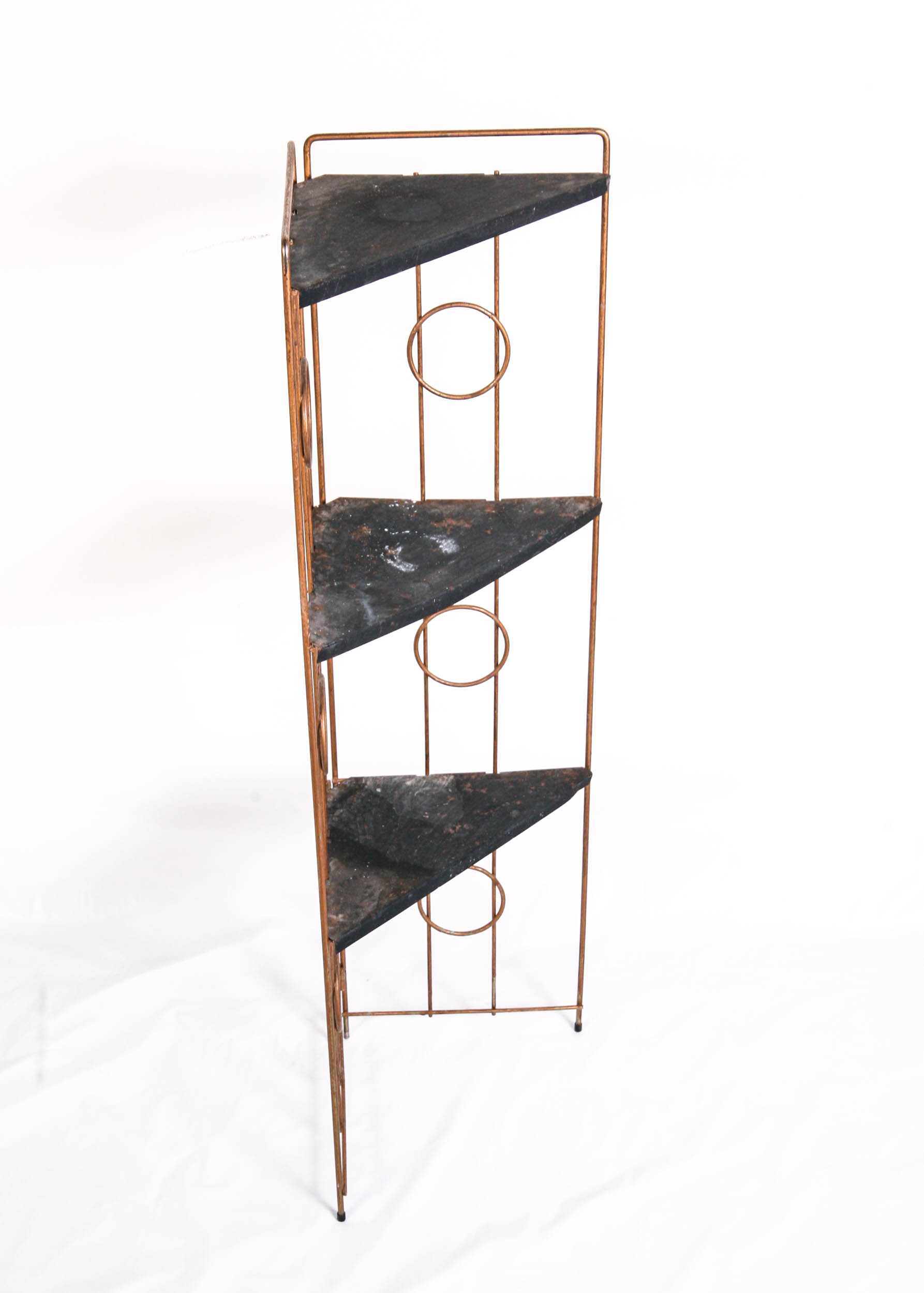 Small Vintage Metal Corner Shelf EBTH