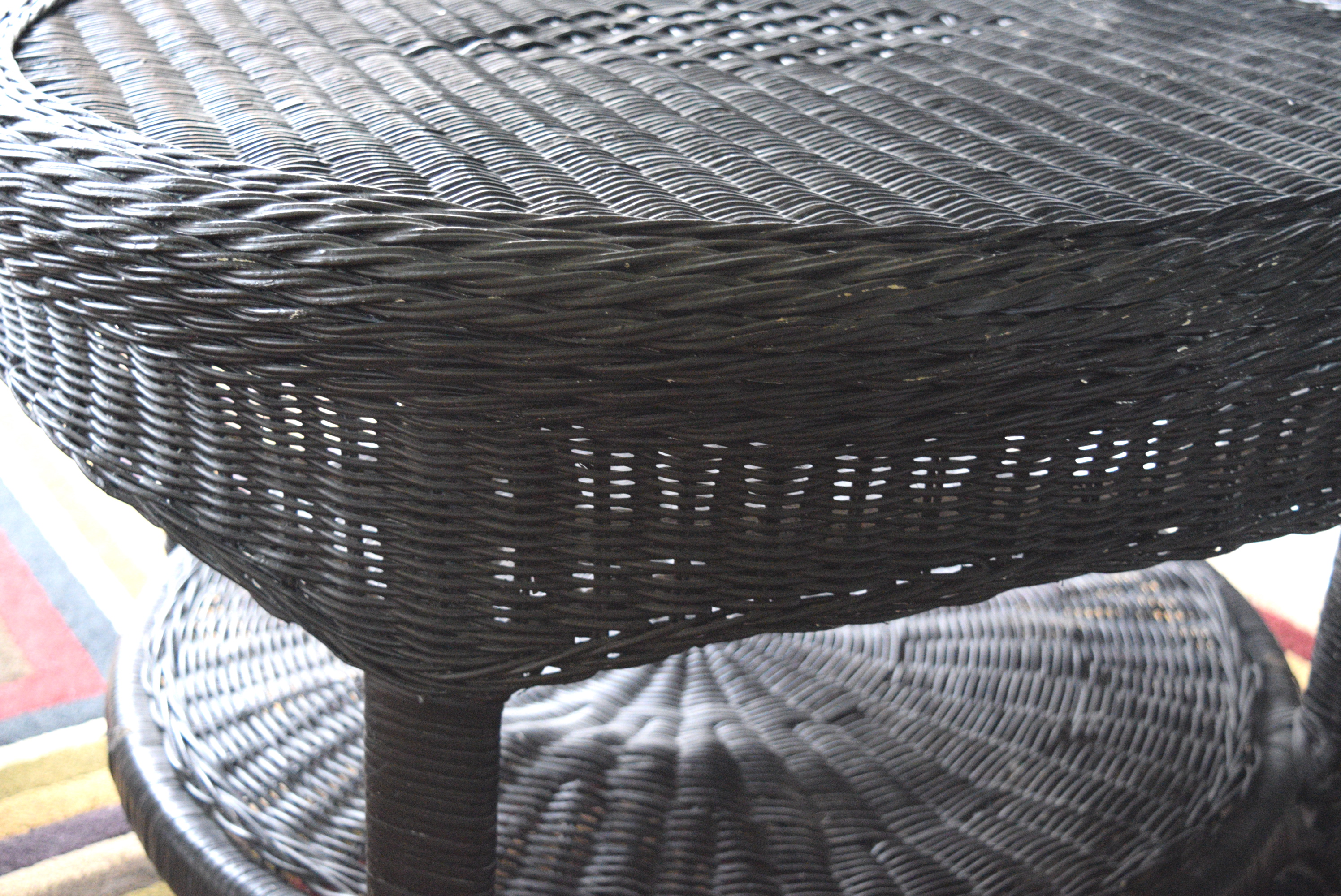 Black Wicker Coffee Table EBTH