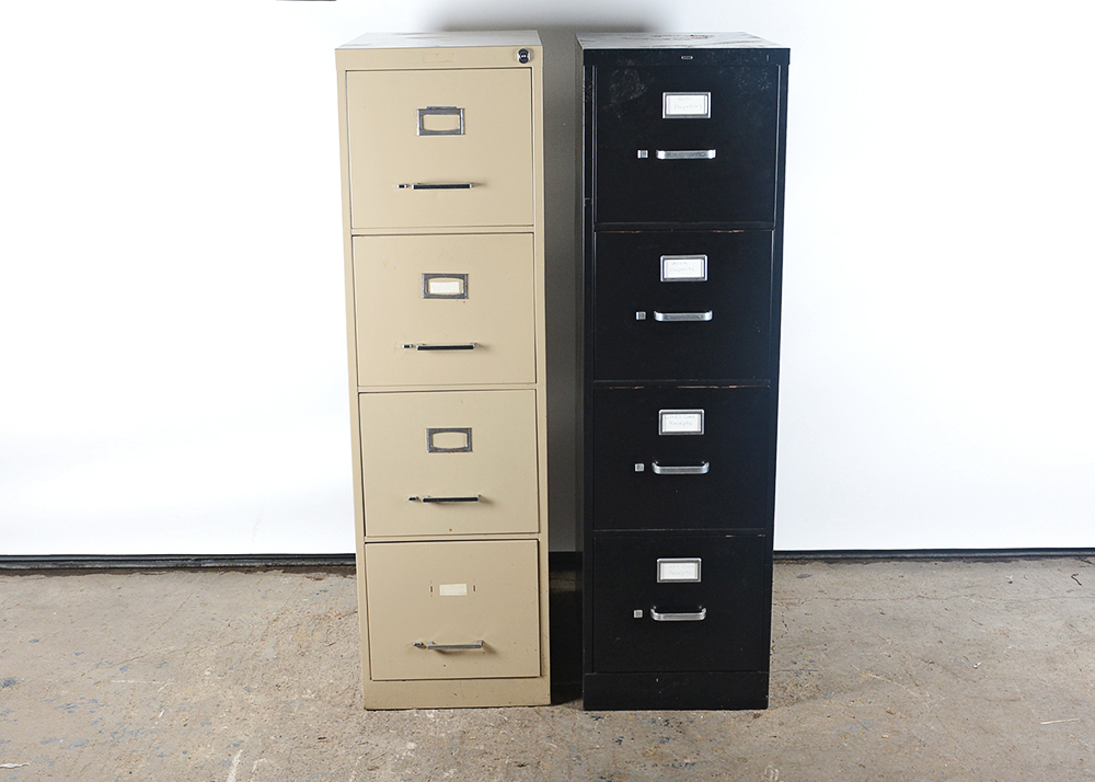Black Hon And Taupe Commodore Filing Cabinets Ebth
