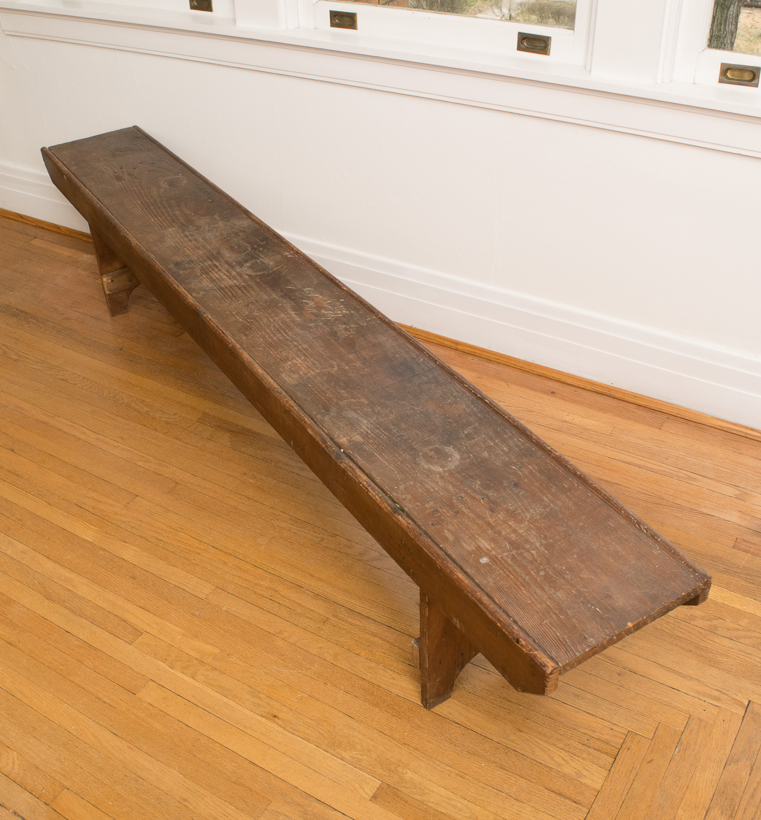 Seven Foot Long Primitive Wood Bench Ebth
