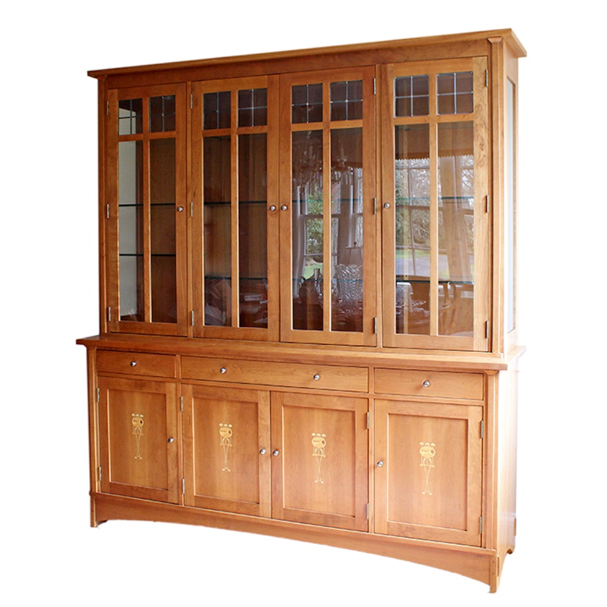 Harvey Ellis Four Door Buffet By Stickley With China Cabinet Top