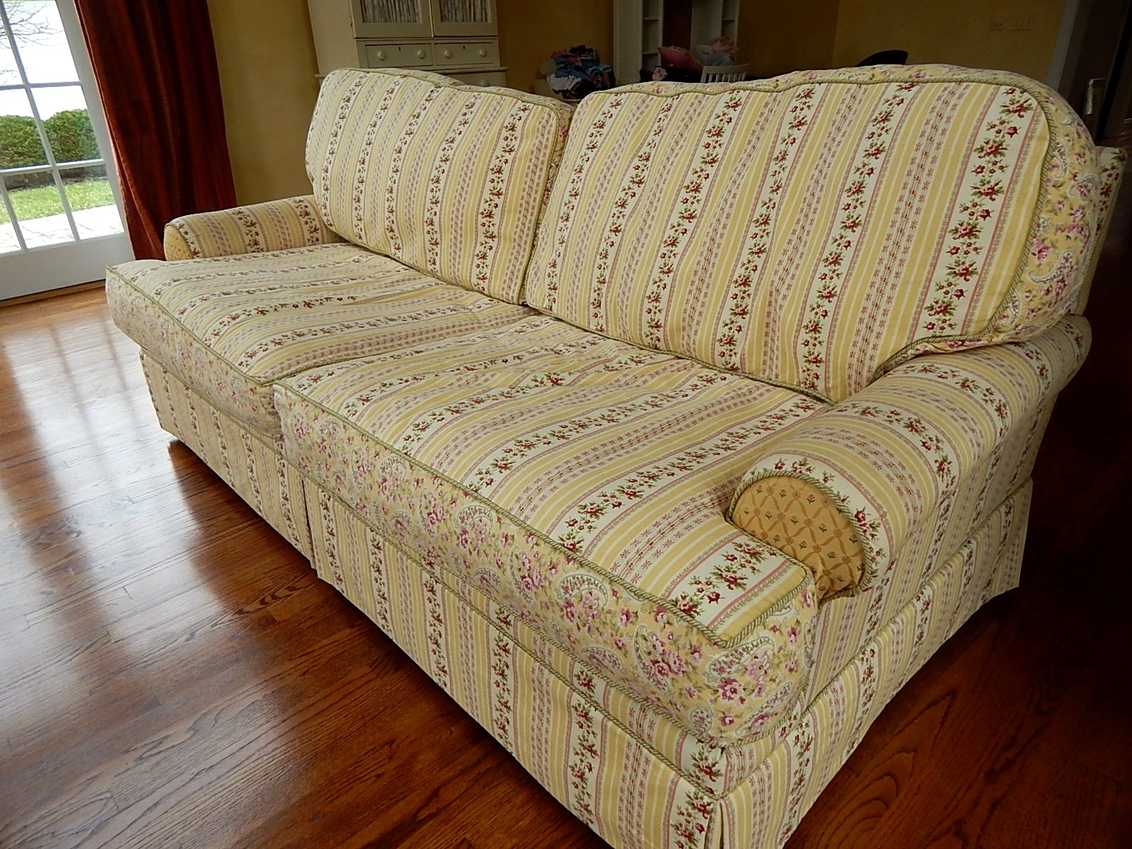 Yellow Floral Sleeper Sofa Ebth
