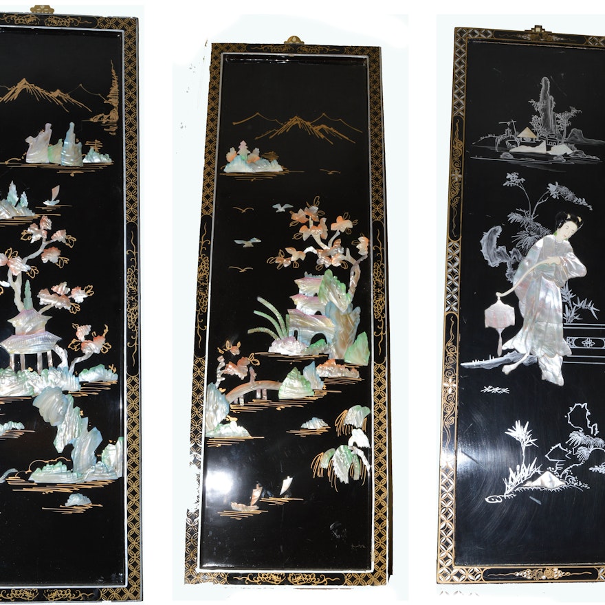 Japanese Mother Of Pearl Inlay Panels Ebth