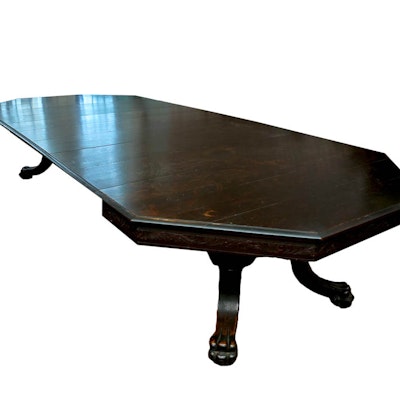 Grandiose English Red Oak Revival Dining Table Grandiose English Red Oak Revival Dining Table