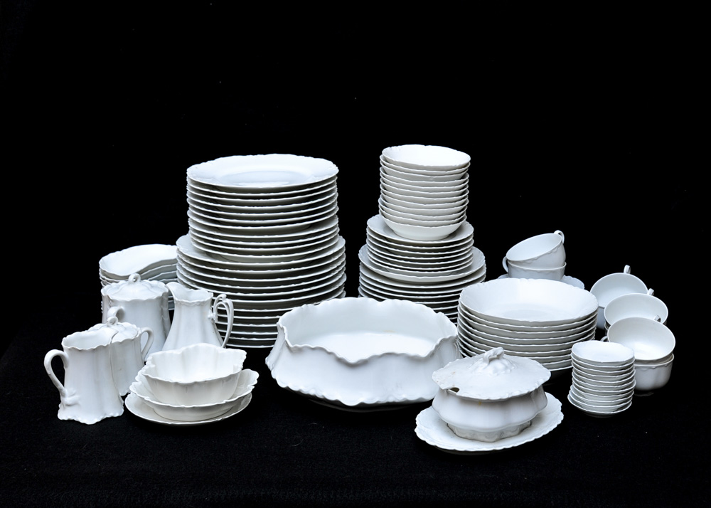 Haviland & Co. Limoges "Ranson" White China Set EBTH