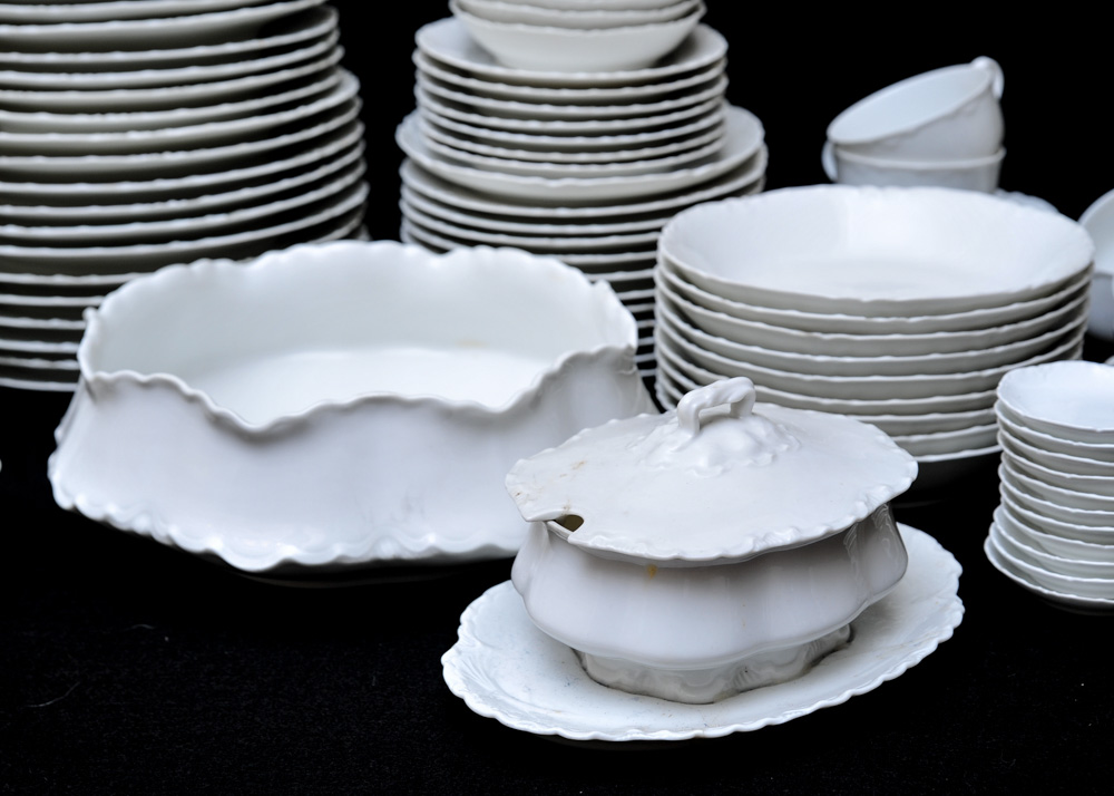 Haviland & Co. Limoges "Ranson" White China Set EBTH