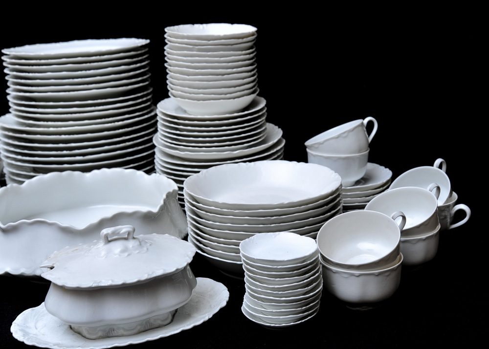 Haviland & Co. Limoges "Ranson" White China Set EBTH