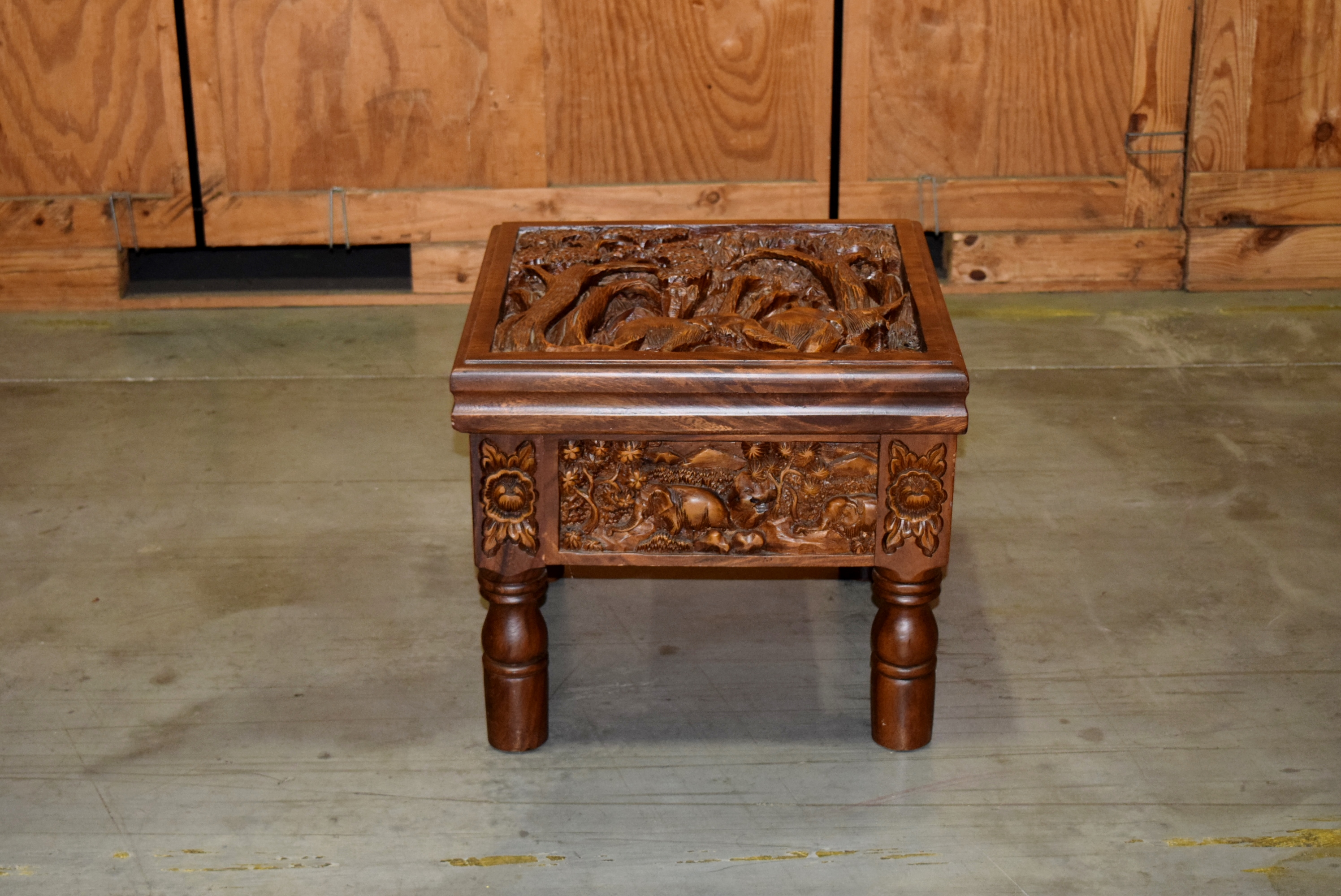 Vintage Hand Carved Side Table from Thailand EBTH