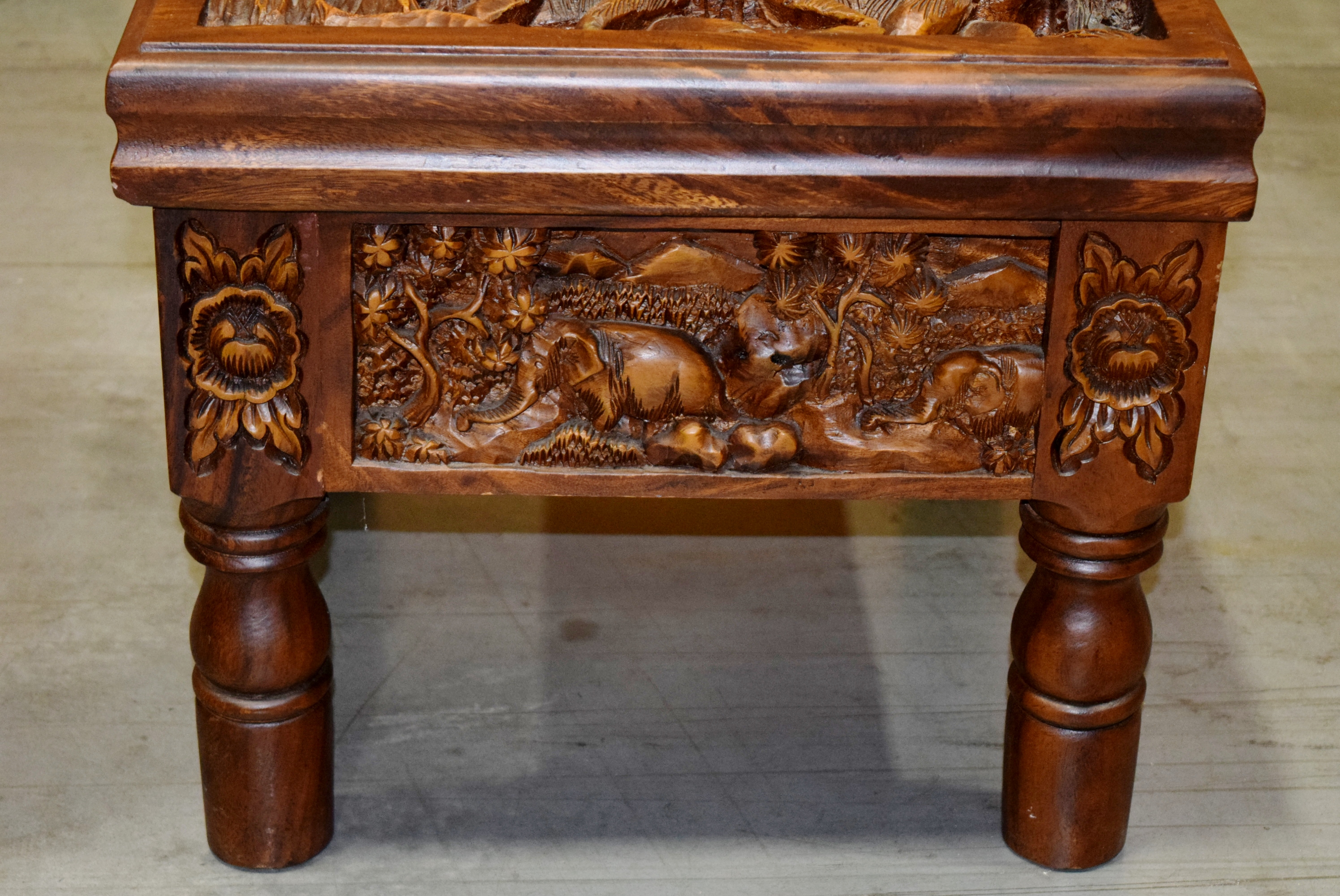 Vintage Hand Carved Side Table from Thailand EBTH