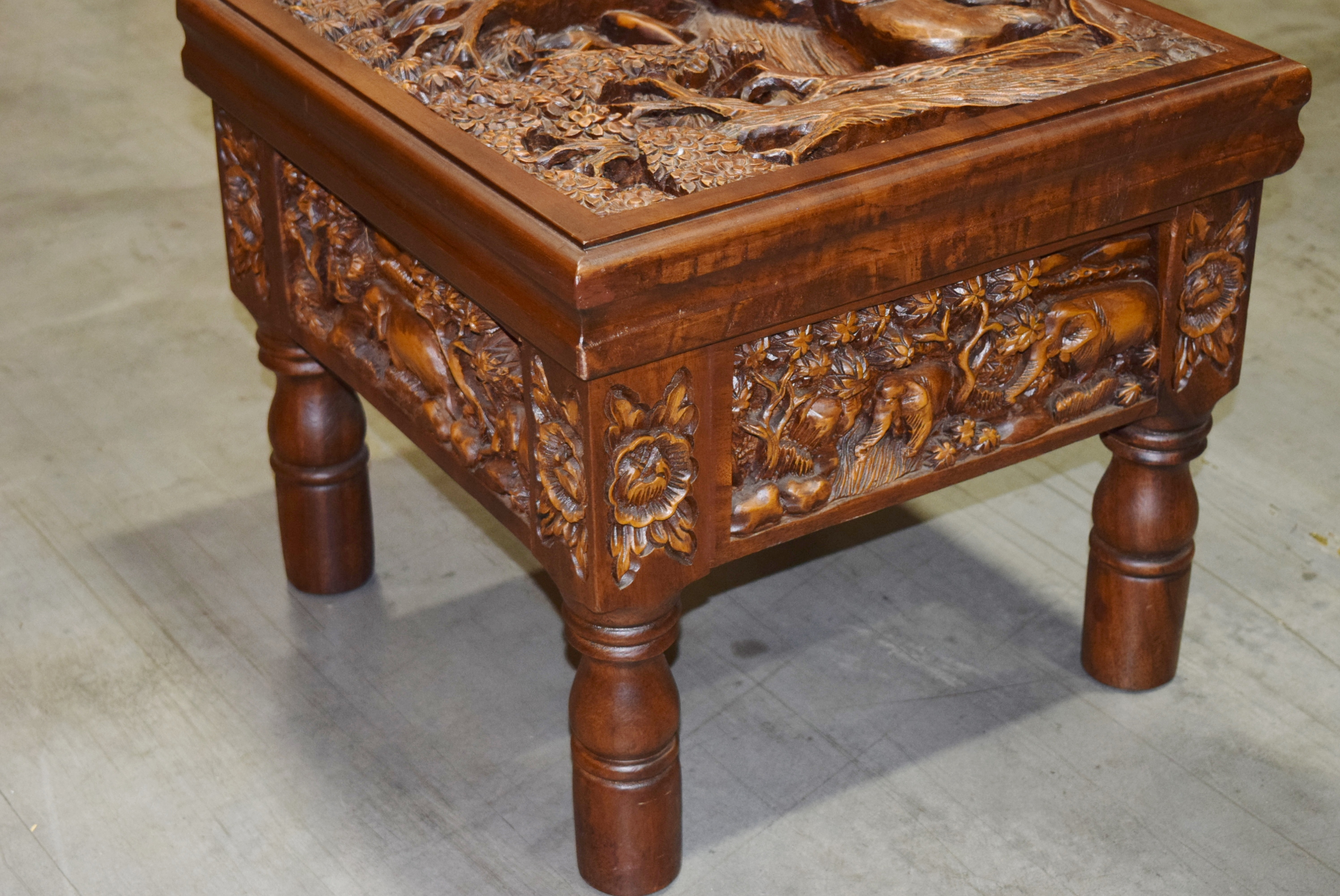 Vintage Hand Carved Side Table from Thailand EBTH