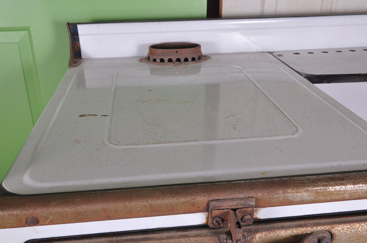 Antique "Quick Meal" Cast Iron Enamel Gas Stove by American Stove