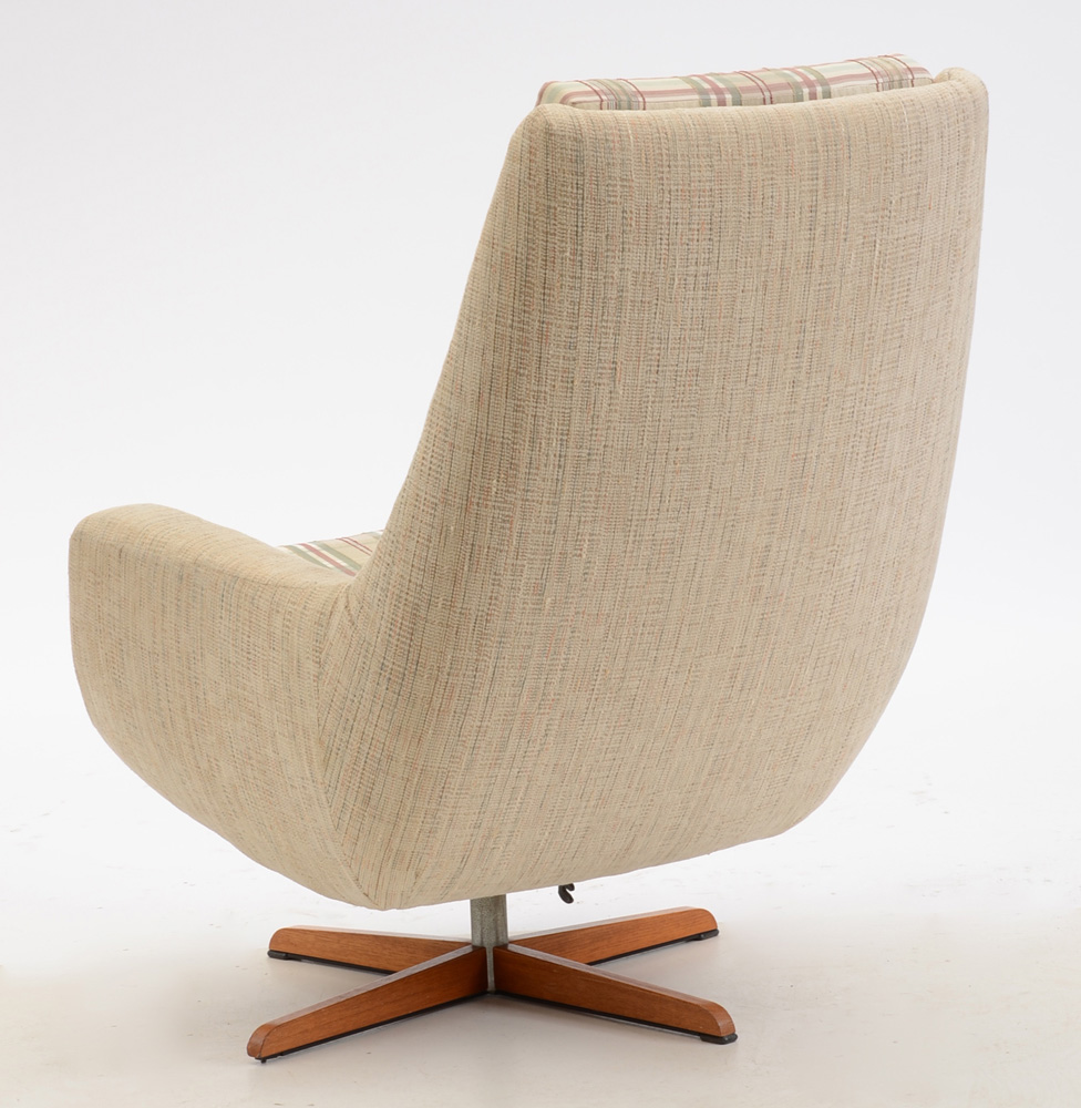 MidCentury Modern Upholstered Reclining Swivel Chair EBTH