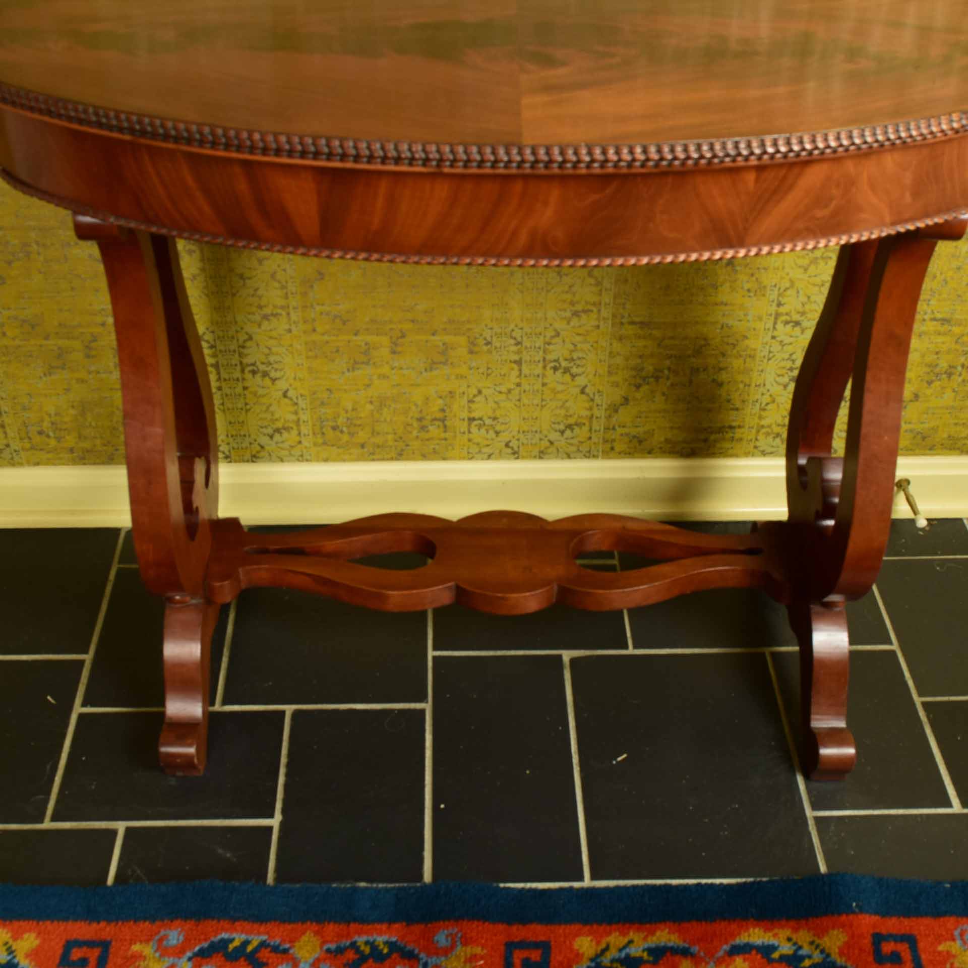 Antique Oval Art Deco Mahogany Console Table EBTH