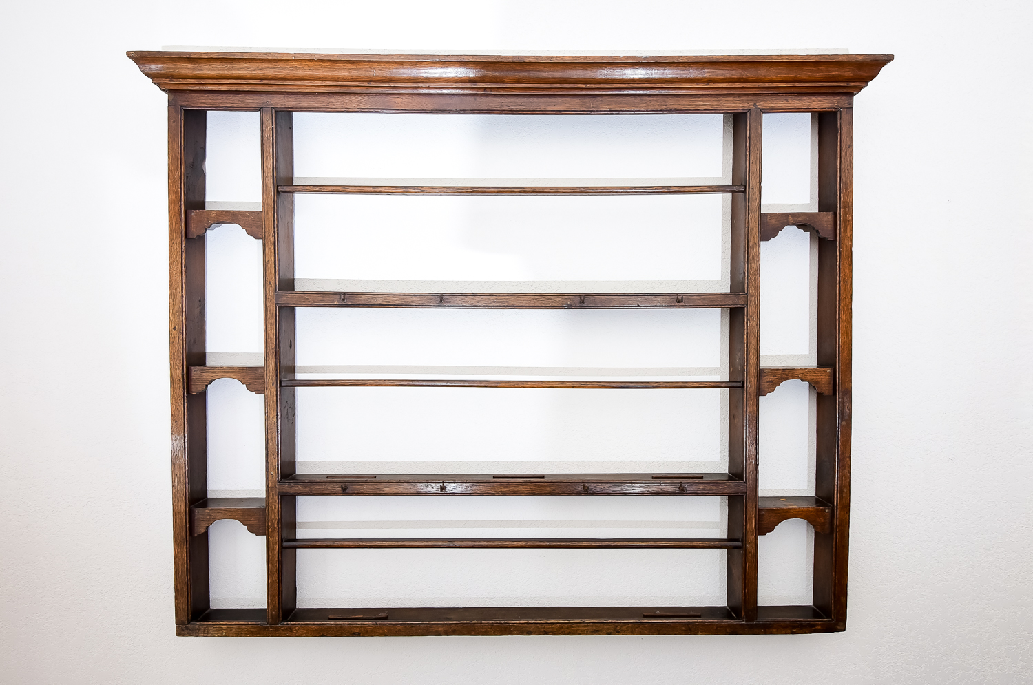 Antique Oak Hanging ShelfPlate Rack EBTH