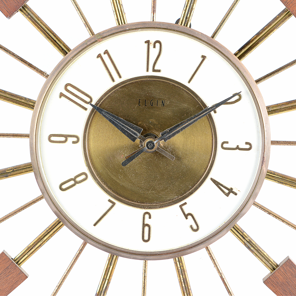 Vintage Elgin Sunburst Wall Clock EBTH