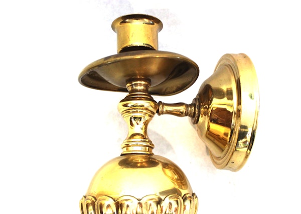 Pair of Solid Brass Colonial Revival Candle Wall Sconces : EBTH