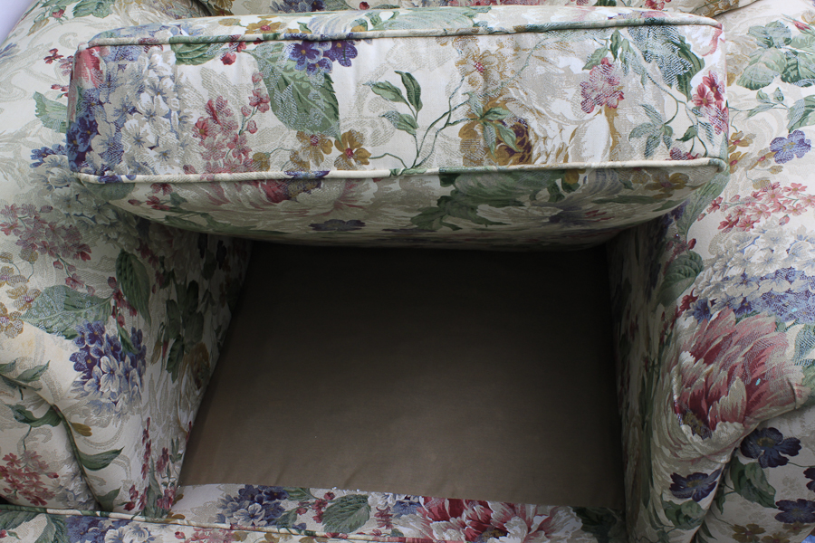 Floral Overstuffed Armchair with Ottoman EBTH