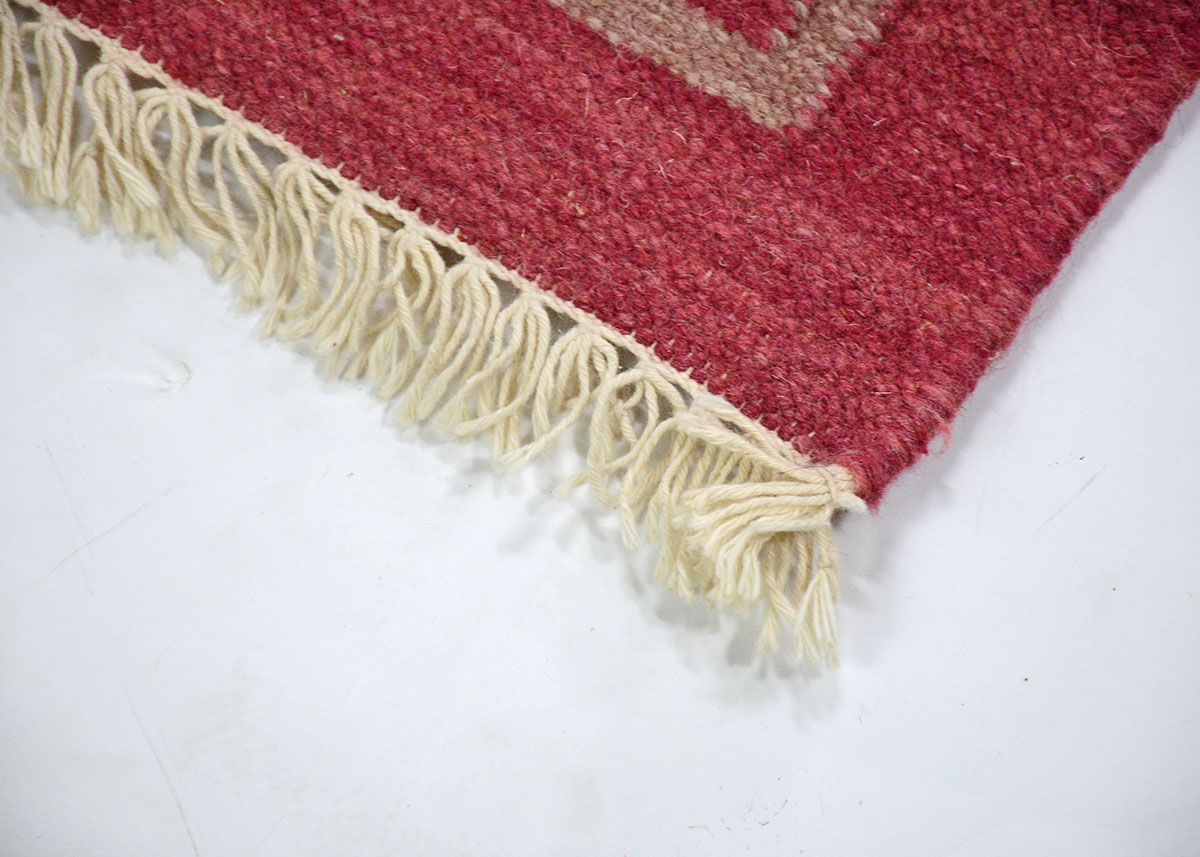 Handmade Dhurrie Indian Rug Runner With Fringe EBTH