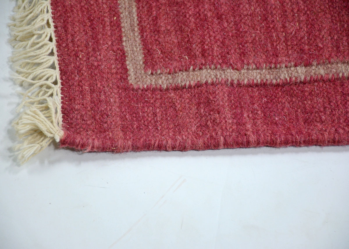 Handmade Dhurrie Indian Rug Runner With Fringe EBTH