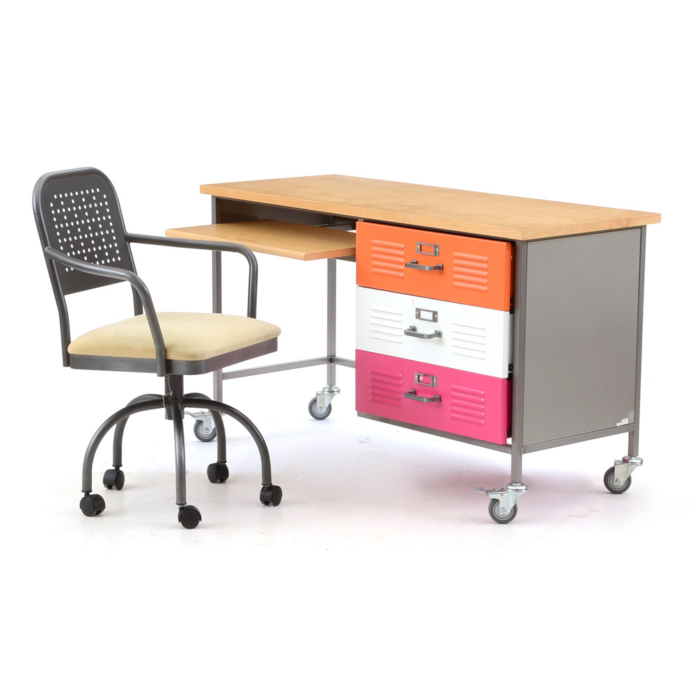 Pottery Barn Locker Desk With Chair Ebth