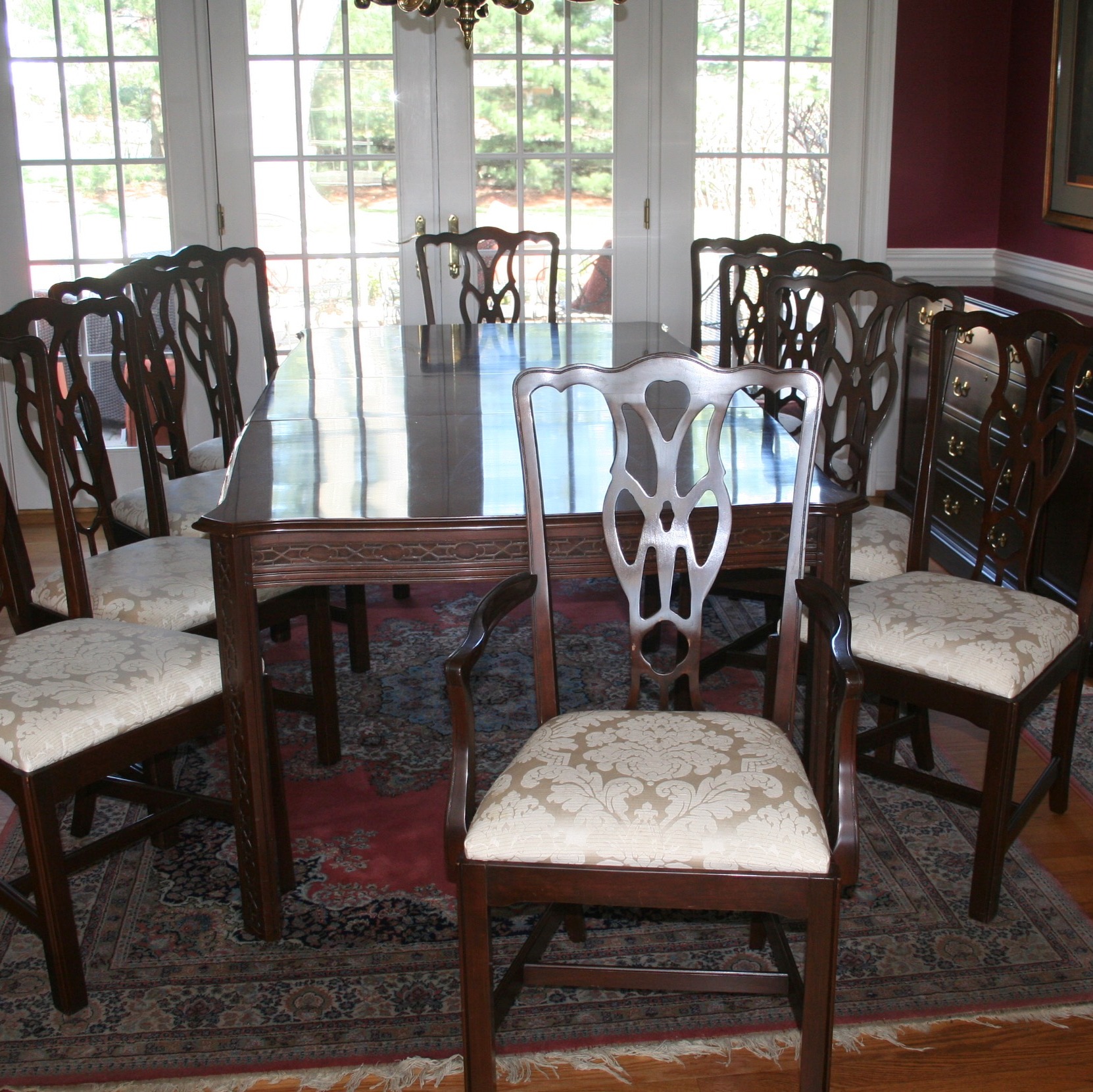 Harden Cherry Dining Table and Eight Chairs EBTH