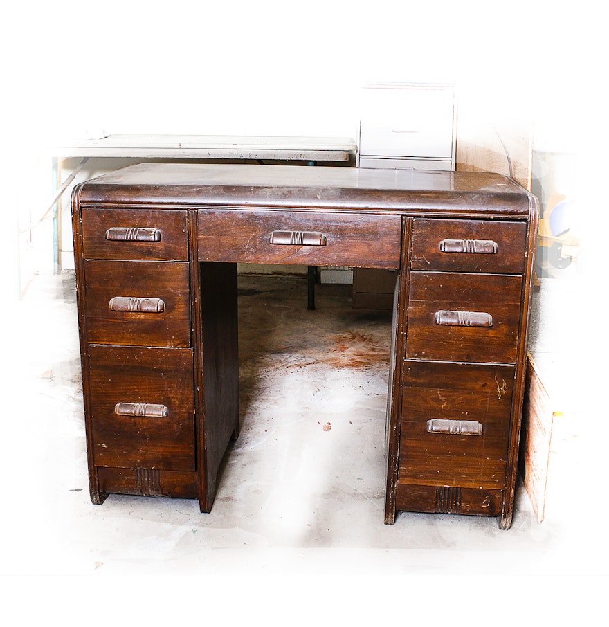Vintage Wooden Desk 70