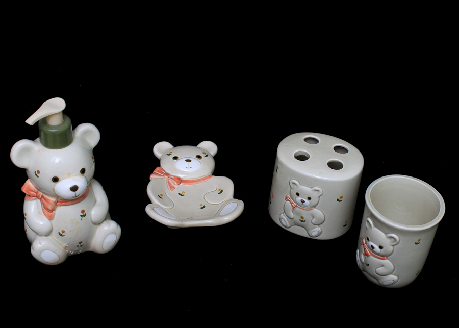 Set of Teddy Bear Bathroom Decor EBTH