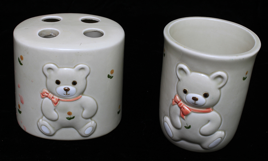 Set of Teddy Bear Bathroom Decor EBTH