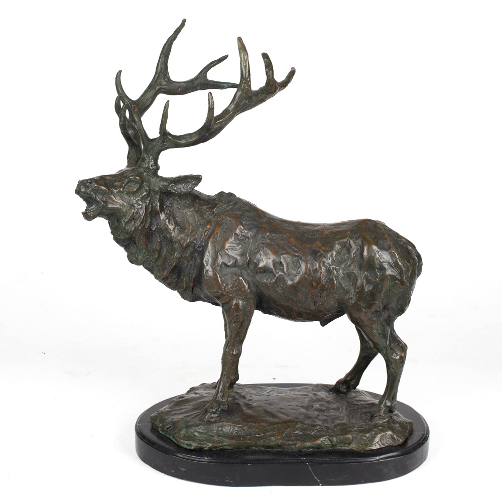 BC Zheng Bronze Elk Sculpture EBTH